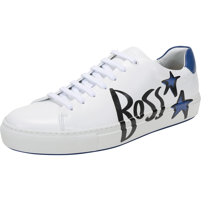 HUGO BOSS 雨果博斯 男士 联名胶囊系列皮革系带休闲运动鞋板鞋50443233