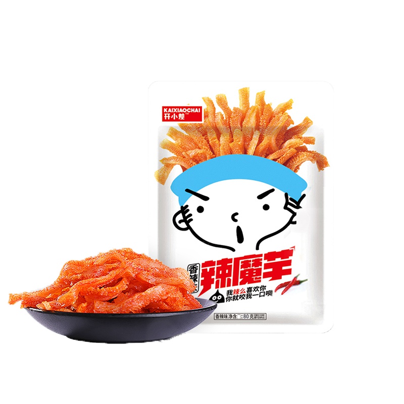 开小差香辣味辣魔芋80g素毛肚休闲小吃