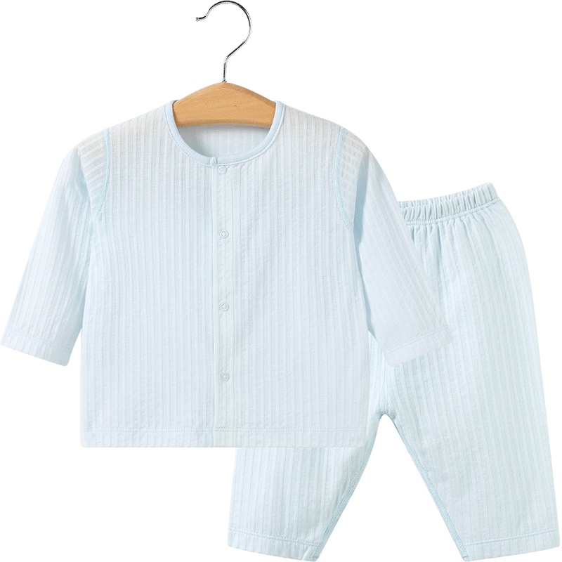 哈贝比男女宝宝睡衣夏季儿童纯棉内衣套装新生婴儿长袖空调服薄款