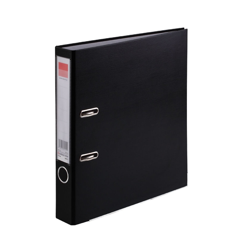 齐心(COMIX)A105N 打孔文件夹两孔A4活页资料档案夹彩色文件2寸快劳夹 黑色 5个装