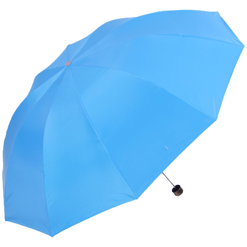 天堂伞 加大双人61cm*10骨三折银胶防晒晴雨伞遮阳伞商务伞33323E电信兰