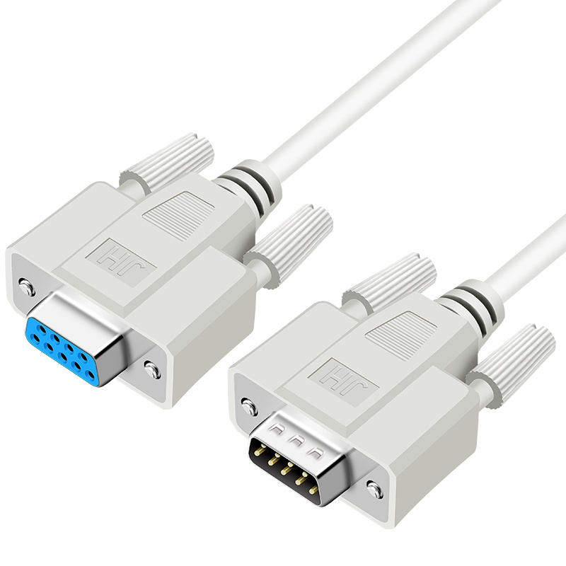 晶华 DB9串口9针公对母连接线 电脑COM口RS232条形码机扫描仪打印机收银机数控机床直连线1.5米 贝吉色