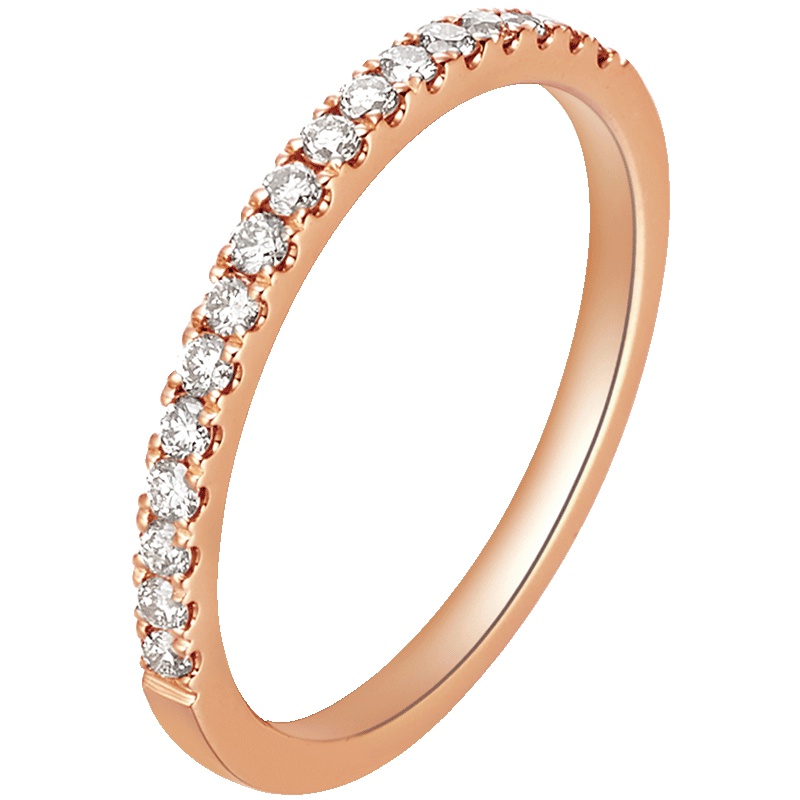 周大福小心意逸彩系列18K金钻石排钻戒指钻戒女U131379