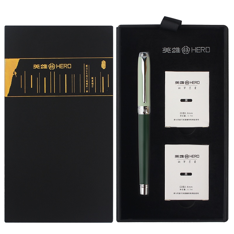 HERO/英雄牌钢笔莫兰迪色6055A钢笔墨囊礼盒装礼物送礼用男士学生用练字书写女士定制刻字