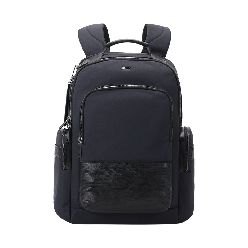 HUGO BOSS 雨果博斯 男士 织物配皮手提双肩包背包50437558