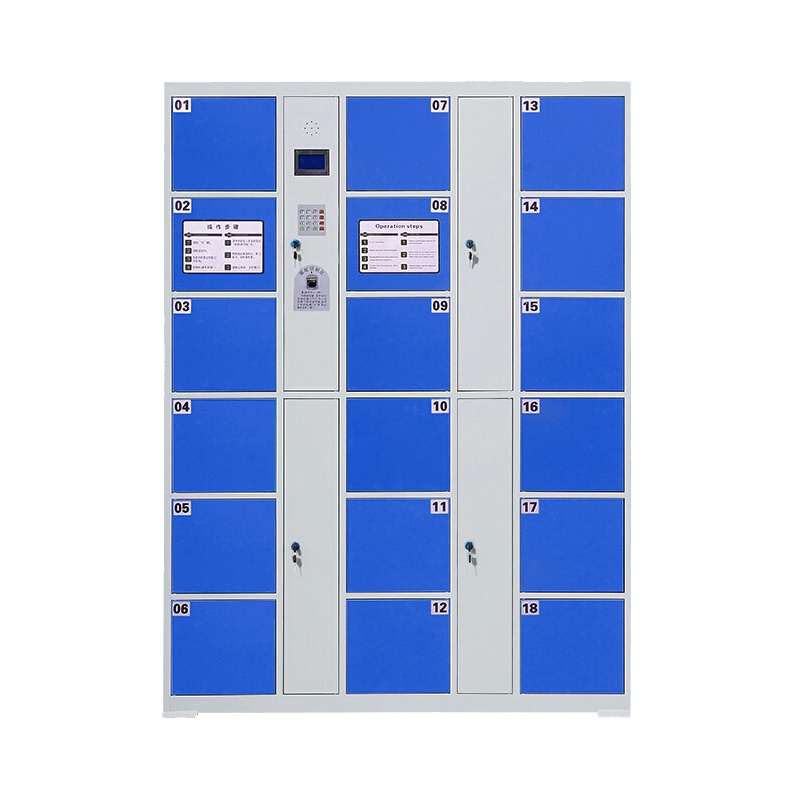 臻远工厂车间电子存包柜智能储物柜寄存柜刷卡条码自编投币型储物柜 18门指纹款