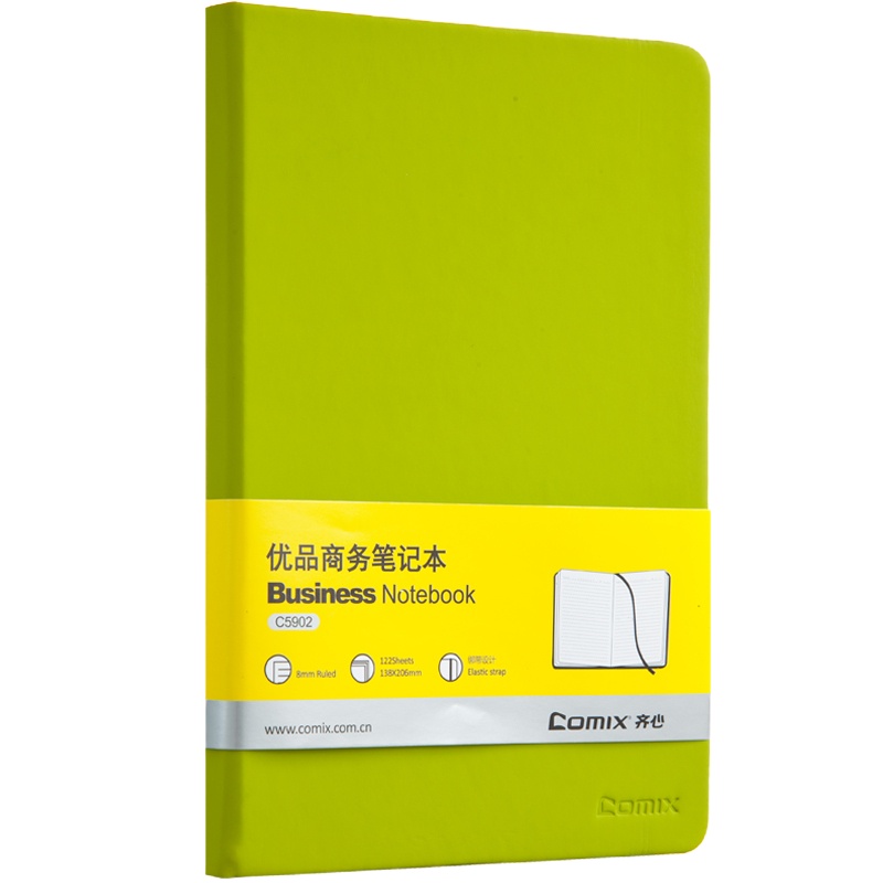 齐心(comix)C5902商务会议记事本A5/122张皮面加厚皮笔记本子商务记事日记手帐手账记录本计划本会议记录本