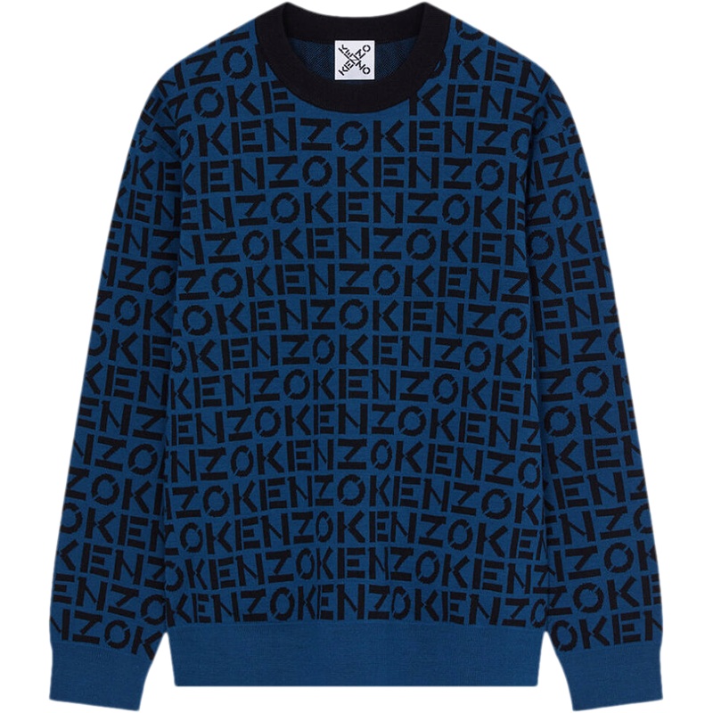 高田贤三 KENZO 男士棉/锦纶圆领长袖针织衫套头衫毛衣FB6 5PU636 3SC