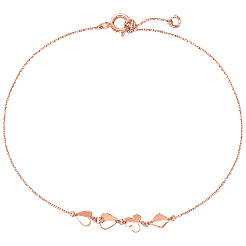 周大福珠宝首饰简约时尚18K金手链E123303