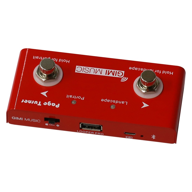 GIMI 无线蓝牙翻谱器乐谱吉他乐谱钢琴谱脚踏翻页器 支持苹果安卓 乐器配件