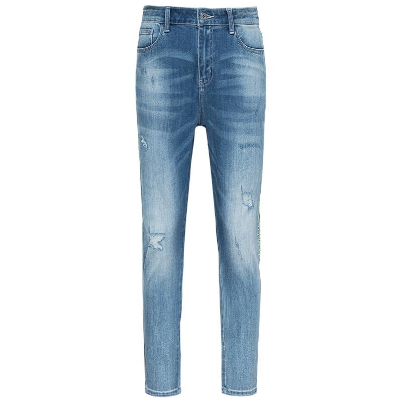 森马牛仔裤春季刺绣男2019新款复古破洞裤子韩版潮流老爹牛仔裤男