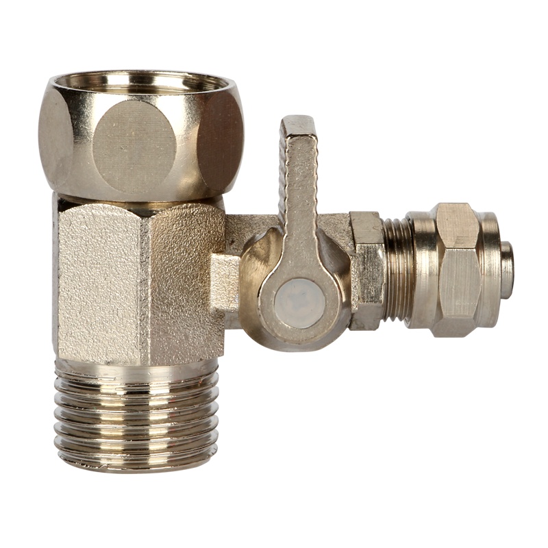 欧美星净水器配件 4分转3分进水三通球阀 纯水机自来水角阀 3分连体三通球阀 3分PE管球阀 合金手柄连体三通球阀