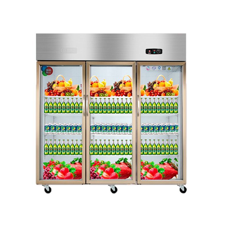 欧驰宝(OUCBOLL)1160升大容量不锈钢厨房冰箱 冰柜冷柜 冷藏柜 商用大三门冰箱 展示柜