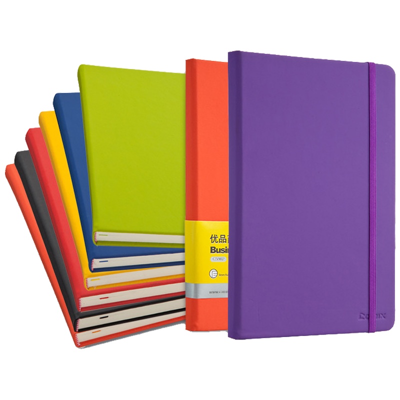 齐心(comix)5902皮面记事本彩色8本装 A5 122张 笔记本子 绑带皮面本 日记本 记录本 会议本 办公用品
