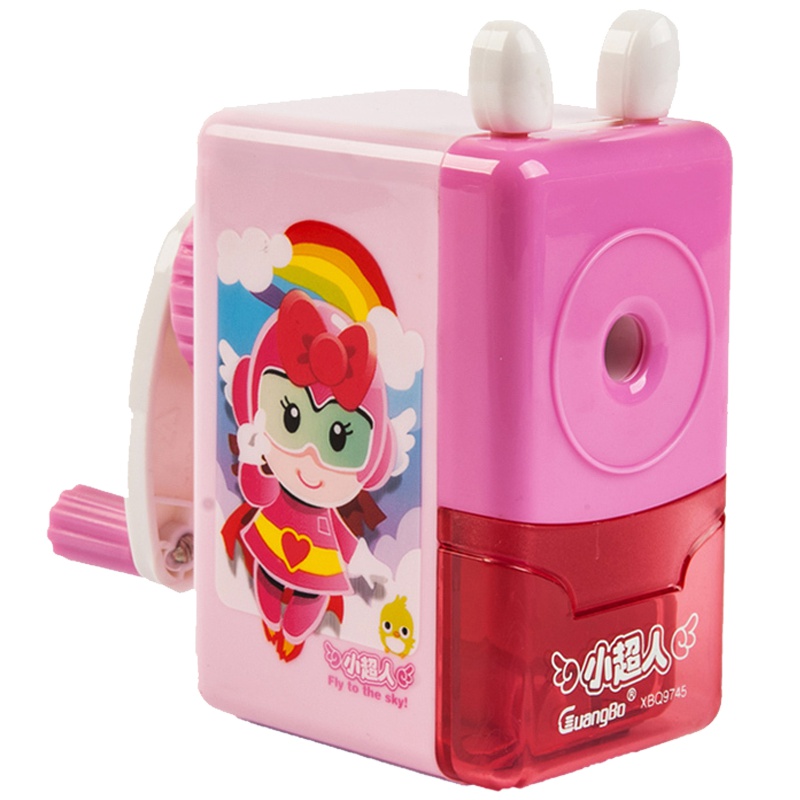 广博XBQ9745A小超人削笔机 削笔器 手摇卷笔器削笔刀卡通卷笔刀 削笔机 儿童文具学生用品削笔器