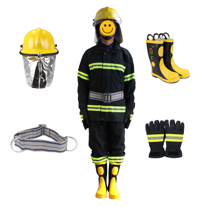 宏兴02款消防服套装阻燃服消防员战斗服L号身高1.75米 靴子42码火灾抢险救援服消防头盔消防手套消防腰带消防靴