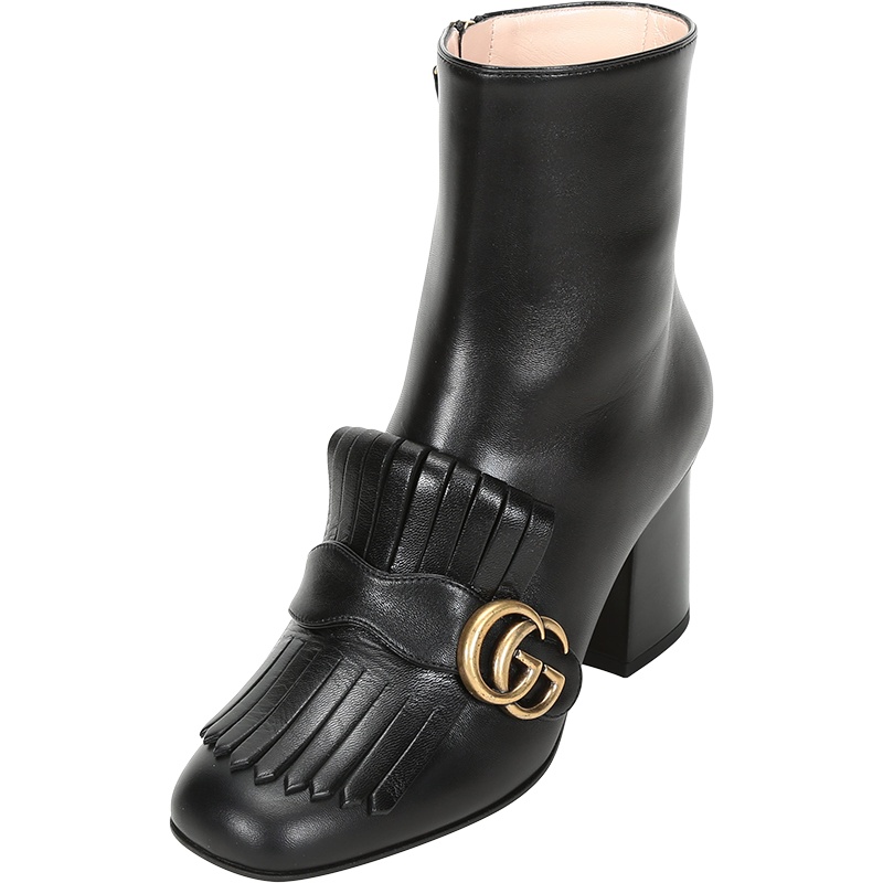 GUCCI 古驰 女士 皮革高跟短靴 408210 C9D00