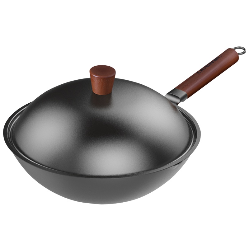 利仁(Liven)30cm大口径精铁锅导热快 健康无涂层家用炒锅煎锅 电磁炉燃煤气灶通用炒菜锅JT-C3002A[带盖]