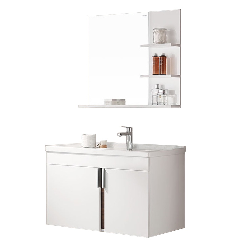 恒洁卫浴(Hegii) 现代简约铝合金浴室柜组合卫生间洗脸盆吊柜卫浴柜0800E 80CM浴室柜三年质保