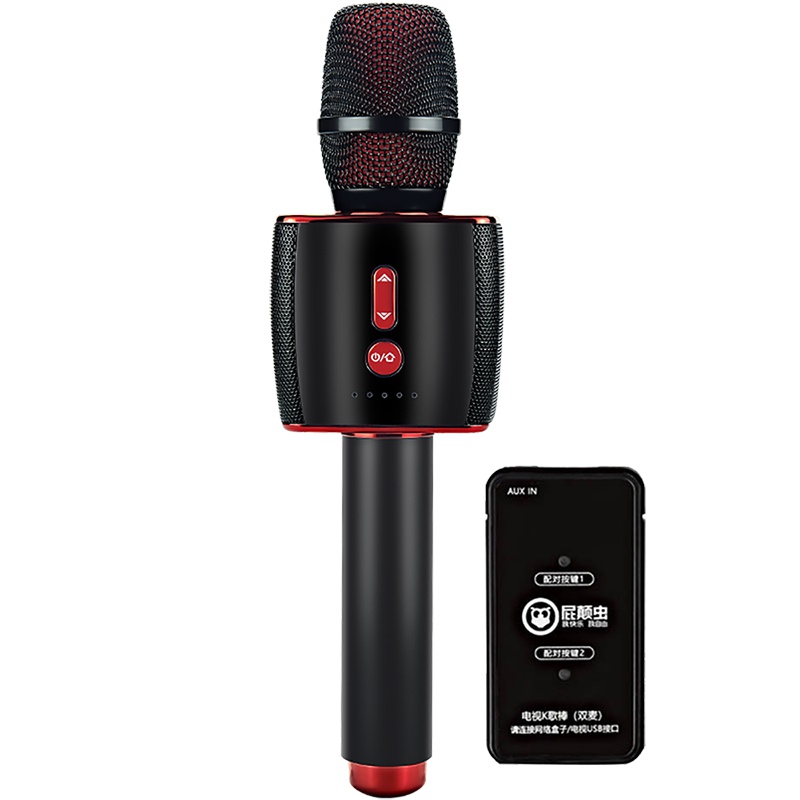 屁颠虫(HIFIERX36手机 电视 无线蓝牙话筒音响一体便携KTV家用电视全名k歌神器(X36黑色+电视棒)