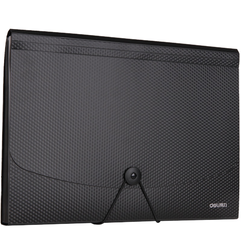 得力5236 风琴包 13格A4文件夹试卷夹多层绳扣资料夹 事物包 颜色随机发