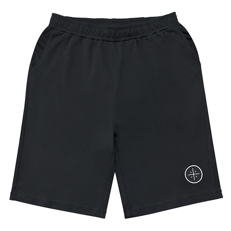 李宁童装黑色大童全棉舒适儿童运动短裤