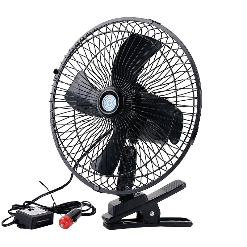 车载风扇24v大货车12v伏汽车纳丽雅(Naliya)车用小电风扇强力制冷电扇摇头大功率 6叶10寸24V浅蓝