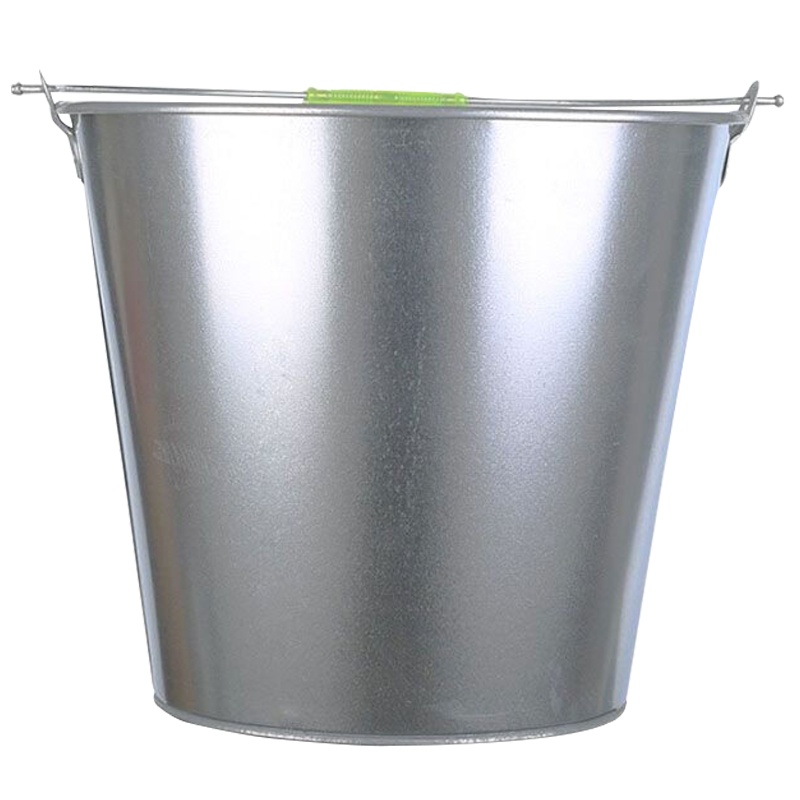 海斯迪克 HK-8032 圆形白铁皮桶 商超清洁加厚手提水桶 垃圾铁桶 大号油桶镀锌桶 15L 5个