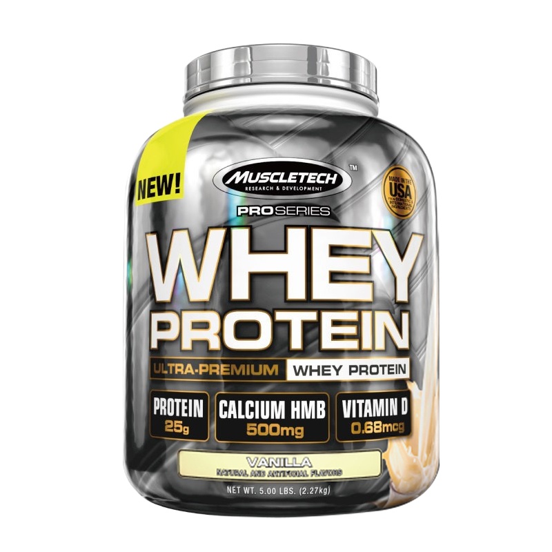 Muscletech肌肉科技Pro乳清蛋白质粉5磅蛋白棒增健身男女肌粉增健重肌粉男进口官方正品营养蛋白粉(巧克力味)