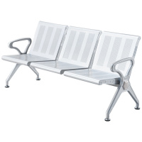 铭威盾三人位加固排椅医院候诊椅输液椅休息联排公共座椅机场椅等候椅不锈钢升级版三人位(无皮垫)