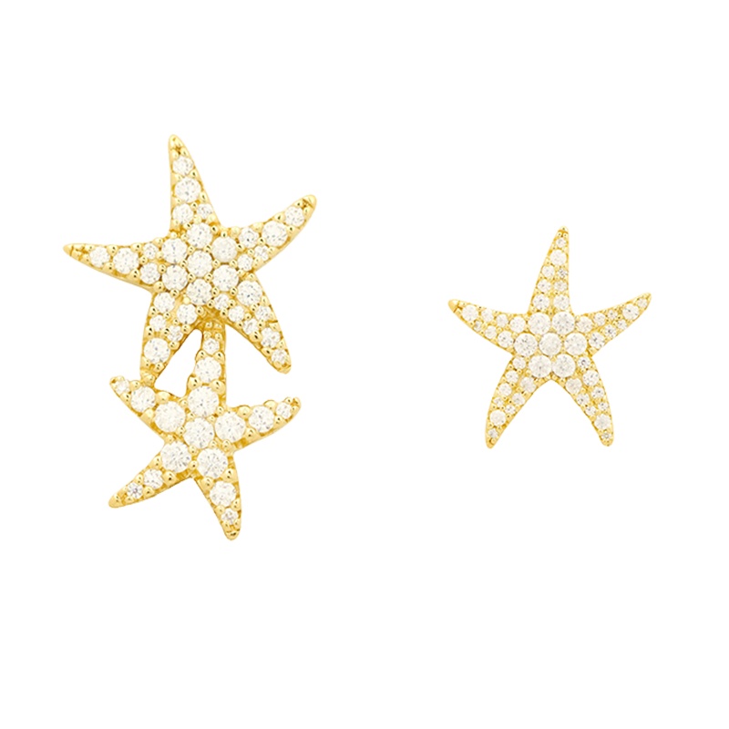 apm MONACO不对称海星耳环女士 热带风设计感时尚耳钉925银耳饰AE12528OXY