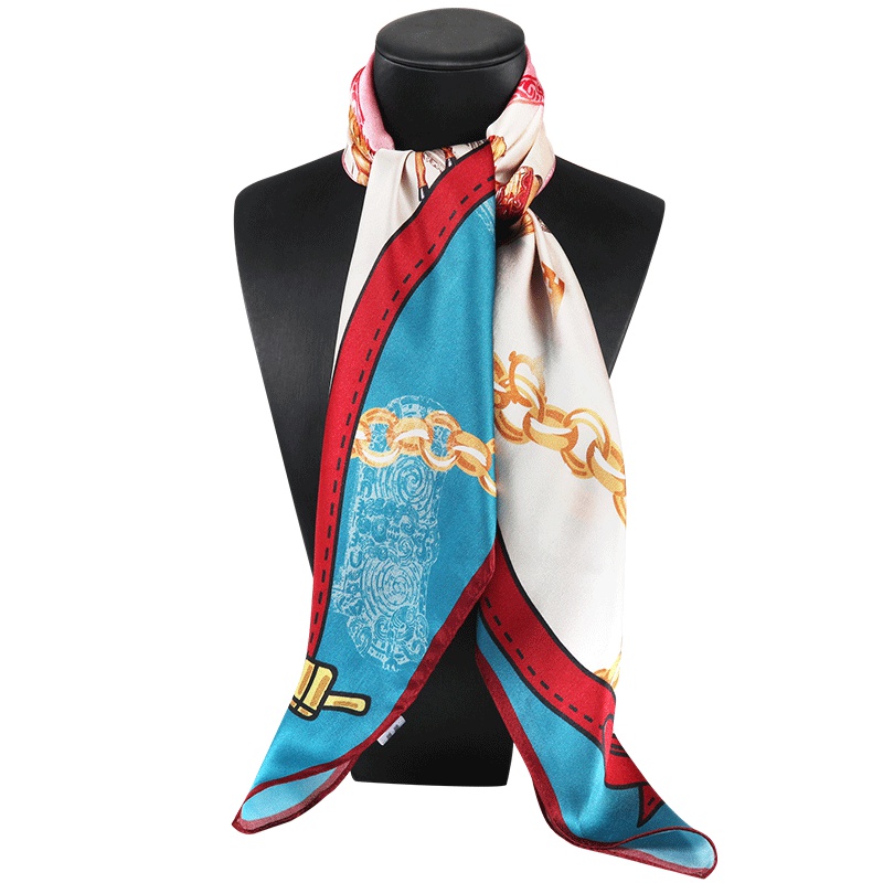 上海故事真丝大方巾女春秋韩国百搭薄款桑蚕丝丝巾西装装饰小领巾礼盒装