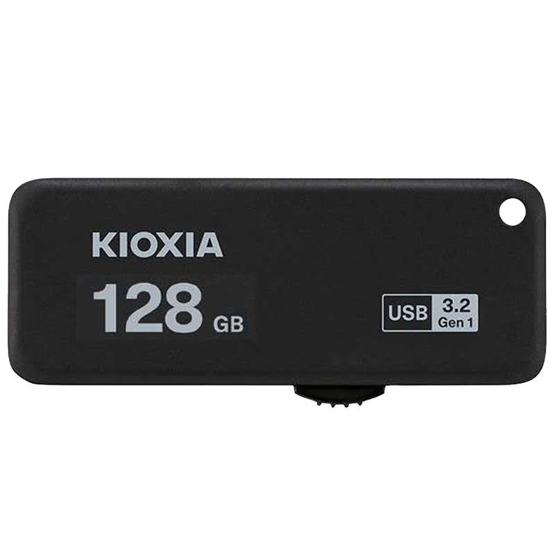 铠侠(Kioxia)128GB U盘 U365 随闪系列 黑色 USB3.2接口 推拉设计(原东芝优盘)高速商务学生优盘