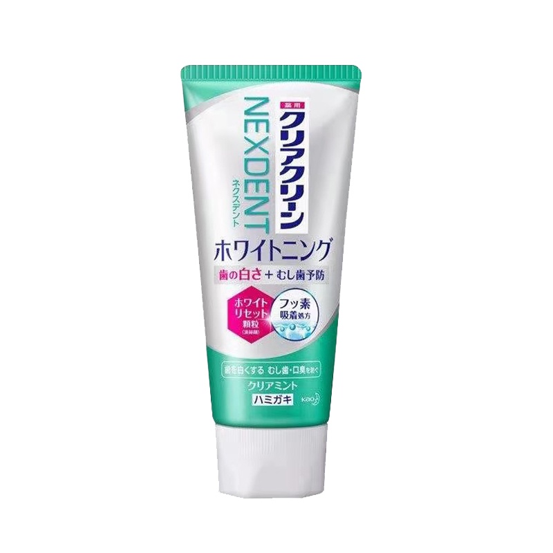 花王 Kao Clear Clean 洁齿健 果酸配合超精细研磨颗粒 清新薄荷牙膏 120g 清新口气 牙龈护理