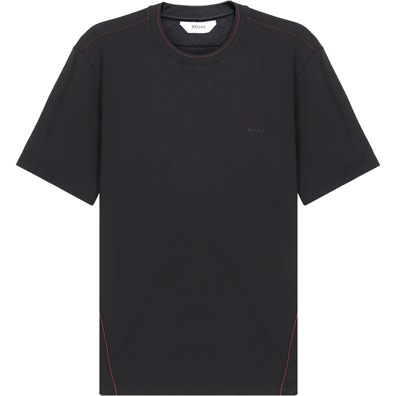 杰尼亚 Z ZEGNA 男士 棉/莫代尔纤维圆领短袖T恤 VW351 ZZ680