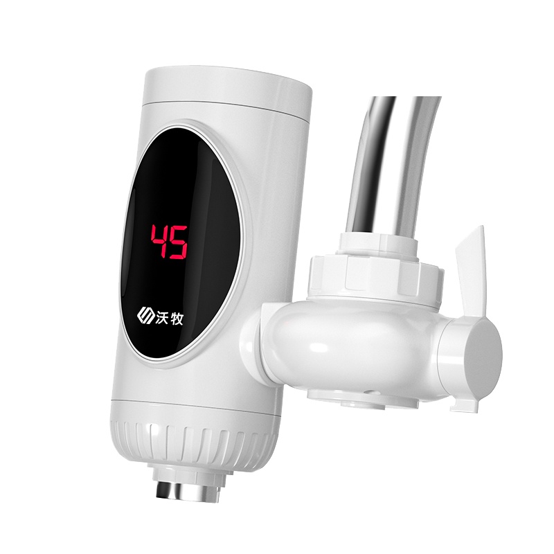 沃牧 WM-005 电热水龙头象牙白带漏保 接驳式