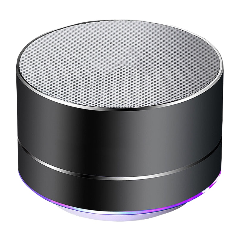 蓝牙音箱金属低音炮无线便携迷你蓝牙音响 适用于适用于蓝牙/TF插卡/U盘/AUX通用 炫酷黑