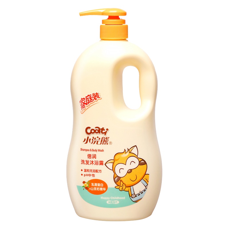 小浣熊(Coati)儿童洗发沐浴露二合一1.15升 宝宝洗护用品沐浴乳液 新生婴幼儿洗发水 家庭装