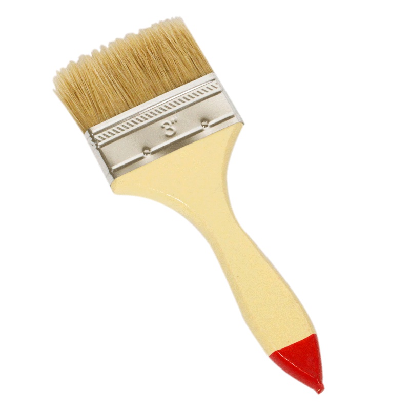 工霸(GONGBA)扁油刷 加厚猪鬃毛油漆刷子 红尖漆柄 3英寸 75mm(10把)