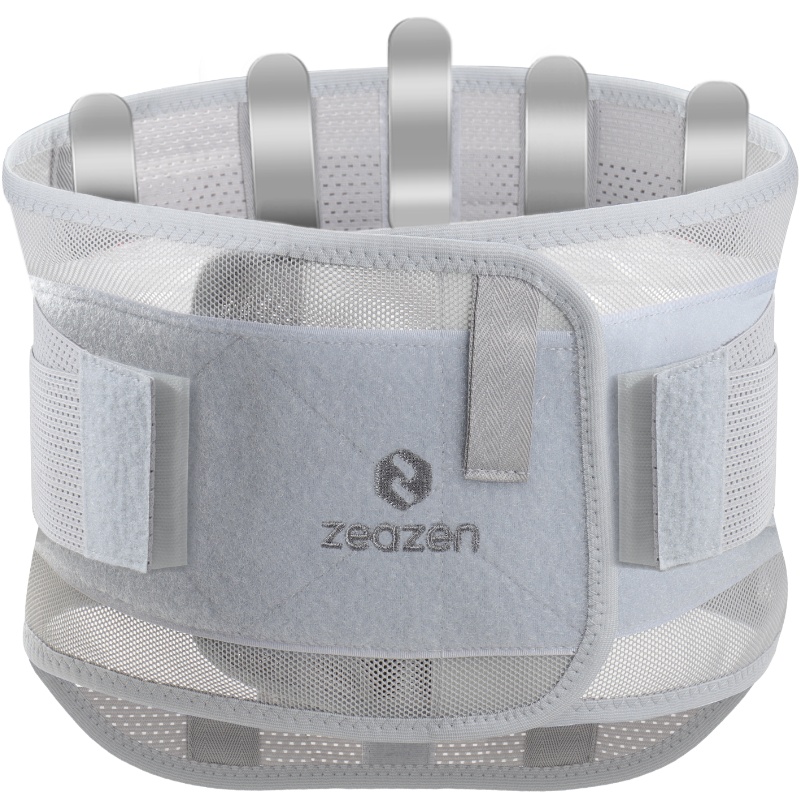 益森(ZEAZEN) 医用护腰带男女 腰椎腰间盘突出腰肌劳损运动健身支撑腰托 灰色网眼款 XL码
