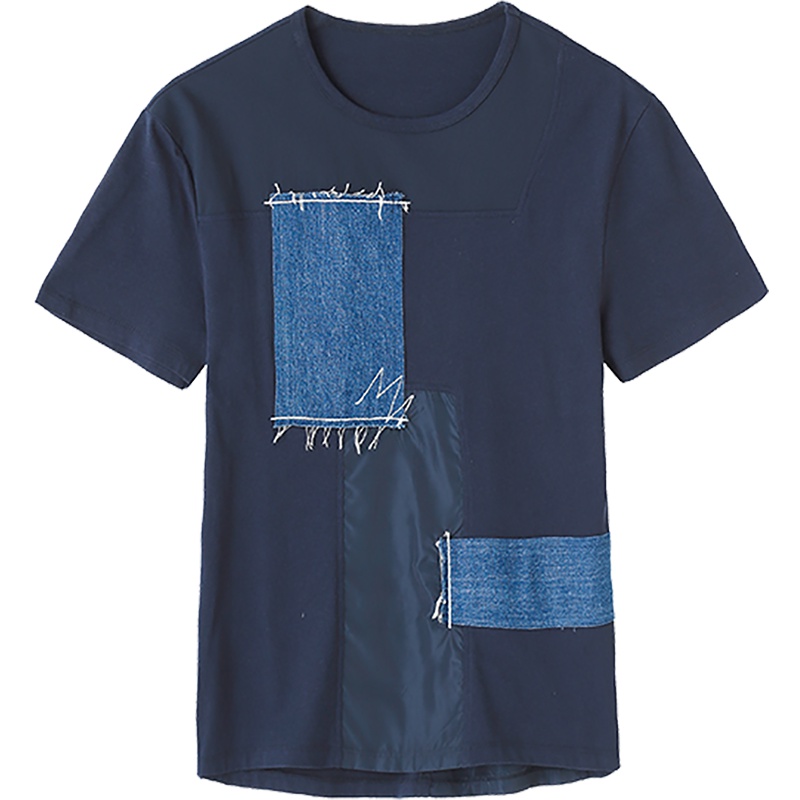 马克华菲夏新款商场同款个性潮流拼接纯棉短袖男士T恤