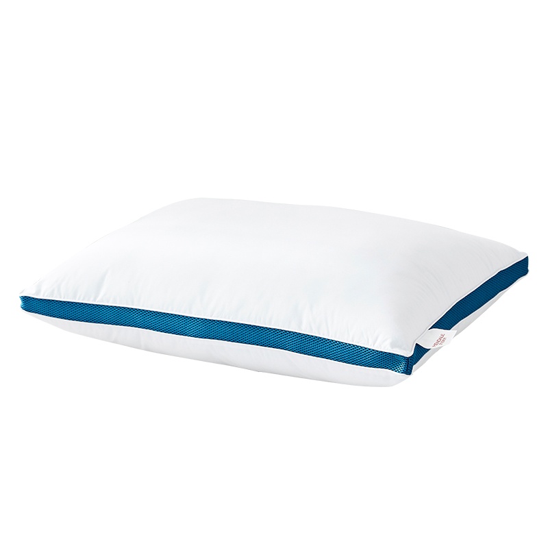 梦洁美颂 梦洁(MENDALE)家 全棉99%抗菌防螨羽丝绒枕护颈椎枕芯单人双人家用酒店柔软枕头可机洗 小蓝条抗菌净眠枕