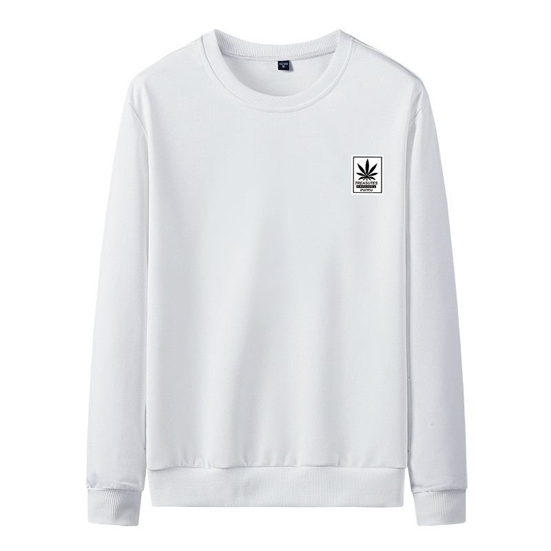 俞兆林(YUZHAOLIN)卫衣男春秋圆领ins风圆领潮牌纯色印花宽松青少年上衣