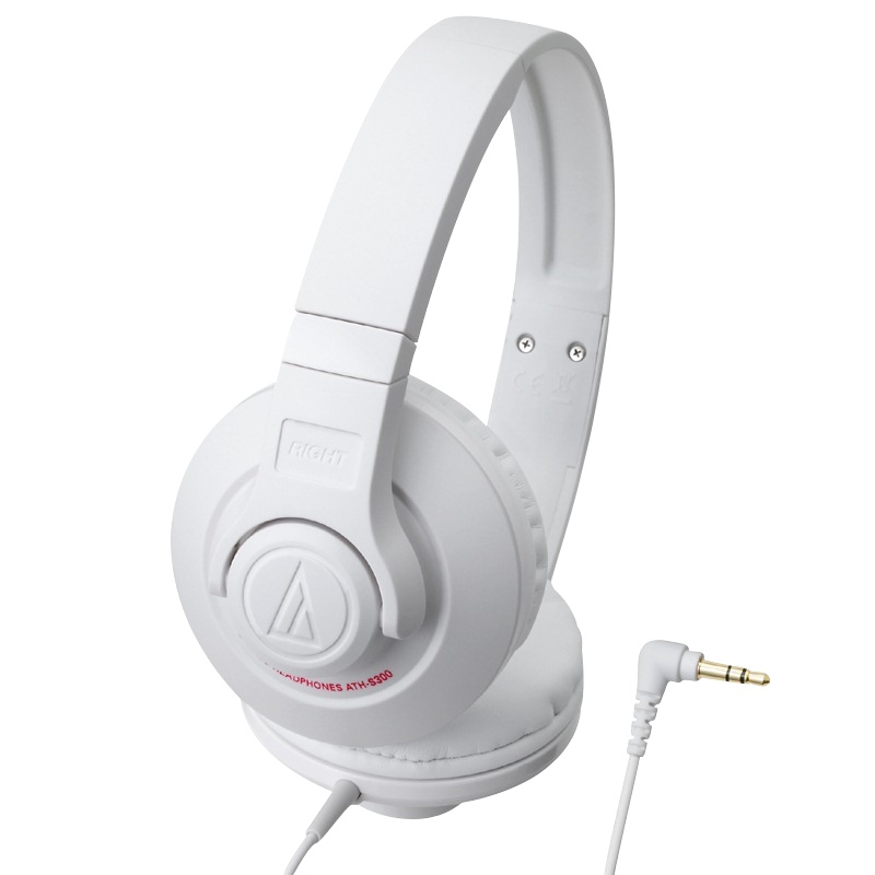 铁三角(Audio-technica) ATH-S300 WH 白色便携式头戴式耳机便利的单边出线材风格 强劲低音音效