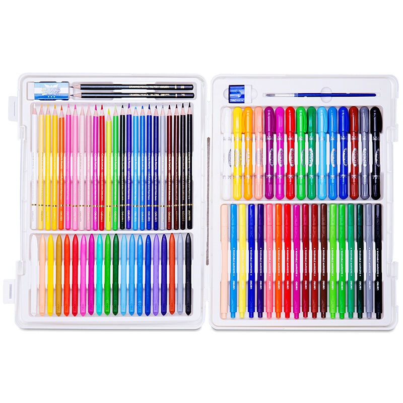 得力(deli)68879学生文具礼盒儿童绘画套装 水彩笔蜡笔彩铅油画棒大礼包 小学生美术画画工具
