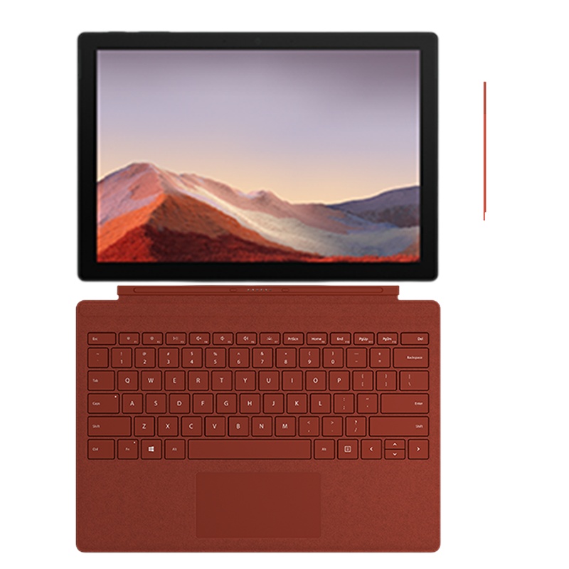 [原装波比红(键盘+笔)]微软(Microsoft)Surface Pro7+ 第11代英特尔酷睿i7 12.3英寸 二合一平板电脑 笔记本电脑 32G 1T 亮铂金