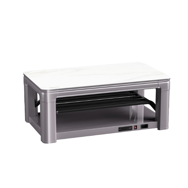 美的(Midea)电暖桌N-NZC1505咖啡白岩色取暖桌长方形家用多功能烤火桌子客厅电暖茶几可二次下降节能省电烤火炉