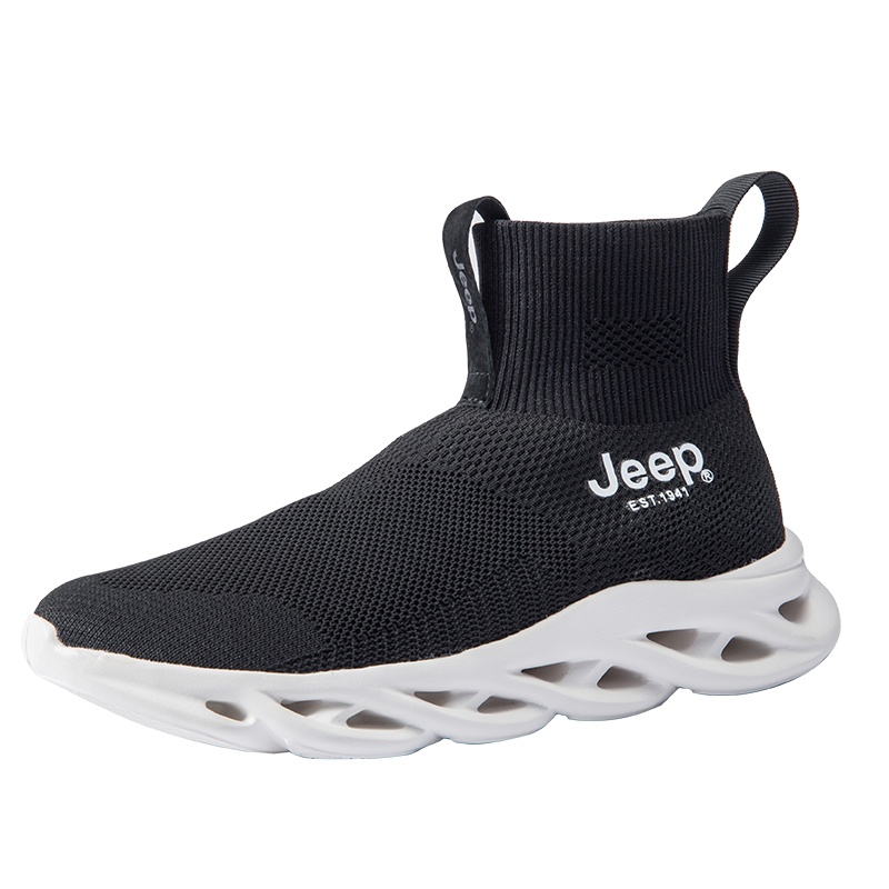 Jeep吉普男鞋休闲鞋简约轻质减震时尚潮流袜子鞋