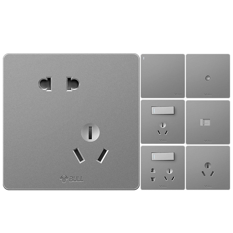 公牛开关插座86型家用墙面墙壁暗装墙式二三插5五孔面板多孔开关电源插座