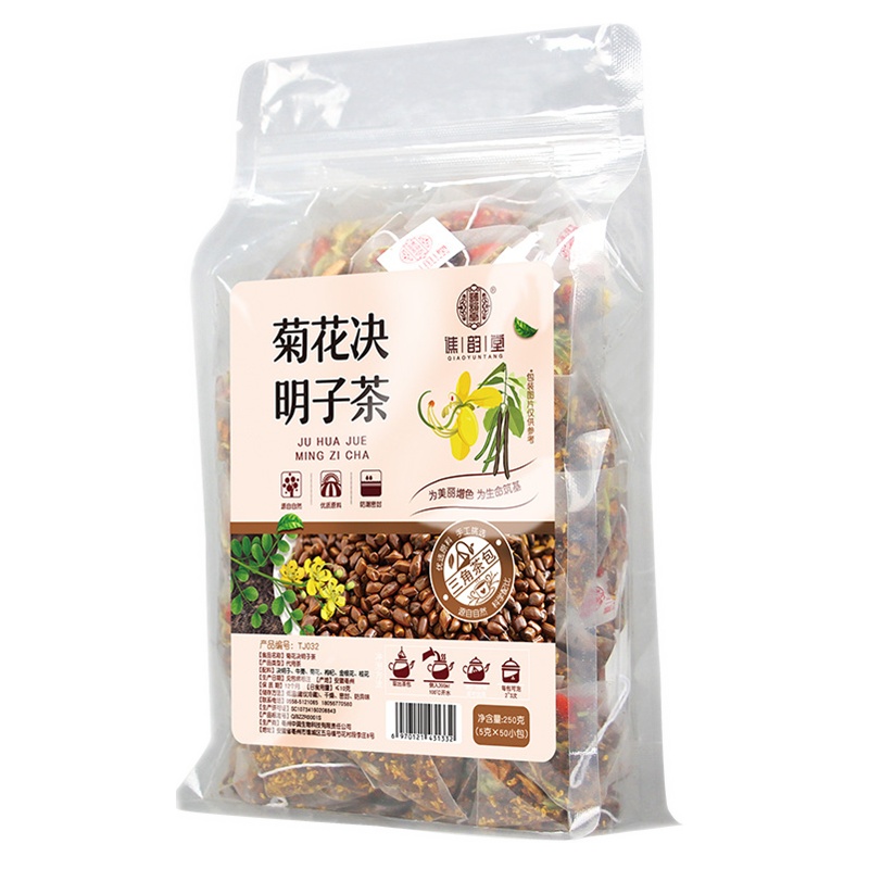 谯韵堂菊花决明子茶50包量贩装三角包茶菊花金银花决明子牛蒡根茶桂花茶花草茶